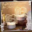 Kosiz 4 Pcs Pastor Appreciation Gifts Bulk LED Light Pastors Gift for Night Men Women Acrylic Clergy Lamp with Base Bible Verse Gifts for Birthday Anniversary (Stylish Pastor)