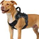 WINGOIN Black Tactical Dog Harness for Medium Dogs, Heavy Duty No Pull Dog Harness with Handle, Adjustable Reflective Military K9 Pet Vest for Pitbull, Female, Male, Walking, Training, Hunting (M) (M: 30-50 lbs (Chest:24-28",Neck:17-19"))