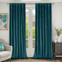 BGment Teal Velvet Blackout Curtains for Living Room, Thick Luxury Thermal Insulated Curtains 84 inches Long Noise Reduce Back Tab and Rod Pocket Super Soft Drapes for Bedroom, 2 Panels, 42 x 84 Inch