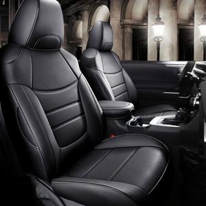 CocheFamilia Custom Fit RAV4 Car Seat Covers for Select Toyota RAV4 2019 2020 2021 2022 2023 2024 2025 LE,XLE,XLE Premium,Limited - Full Set,Leather(Black)