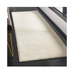 SAFAVIEH Natura Collection Runner Rug - 3×5  Ivory, Handmade Wool Blend, Textured Design, Ideal for Hallway, Bedroom, Foyer (NAT620A)