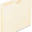 Pendaflex File Jackets, Letter Size, Manila, 2" Expansion, Reinforced Straight-Cut Tabs with Thumb Cut, 50 per Box (22200EE), Beige