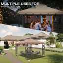10x10 Canopy Replacement Top Double Tiered Gazebo Cover for Yard, Patio & Garden Durable Sunshade Replacement (Coffee Liqueur+Brown with lace)