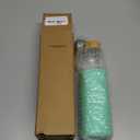 veegoal 25 Oz Borosilicate Glass Water Bottles with Bamboo Lid, BPA-FREE, Non-Slip Silicone Sleeve, and Stainless Steel Leak Proof Lid - Reusable Glass Bottle for Men and Women (Mint Green)