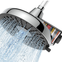 Filtered Shower Head High Pressure 8 Inch with Removable Chlorine Filter - Hard Water Rain Showerhead for Bathroom, Soft Skin & Hair Care - Fixed Wall Mount,3 Rainfall Spray Modes,Blushed Nickel