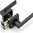 Ravinte 2 Pack Heavy Duty Door Lever Door Lock Square Lever Door Handles Right Left Handing Lever Set Matte Black Finish Passage Door Levers Dummy Door Lever Set Interior Keyless Non-Locking Levers