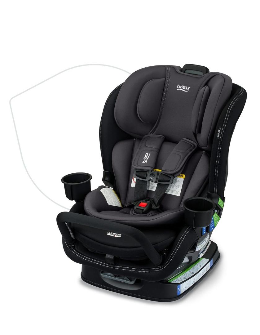 Britax Poplar S Convertible Car Seat, 2-in-1 Car Seat Extended Rear Facing, 17 Slim Car Seat Design with Fast & Easy ClickTight Installation, Anti-Rebound Bar & SafeWash Fabrics Stone Onyx