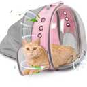 Cat Backpack Carrier Back Expandable Bubble Pet Carrier Backpack for Large Cat, Kitten and Dog, Designed for Hiking, Travelling and Outdoor Use (Back Expandable-Pink)