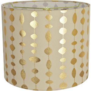 Aspen Creative 31097 Transitional Drum (Cylinder) Shaped Spider Construction Lamp Shade in Beige & Gold Printed, 12" Wide (12" x 12" x 10")