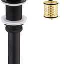 KES Pop Up Drain Without Overflow with Detachable Hair Catcher Sink Drain Strainer for Bathroom Sink Drain Matte Black, S2018D-BK