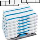 KEEPOW Reusable Mop Replacement Pads Compatible with Shark Vac Mop VM252 VM200 VC205 VM250 VM180 VM401 QM250 VM190, Washable Vacuum Mop Pad Refills, Upgraded Dirt Chamber for Floor Mop (1+3+6 Pads)