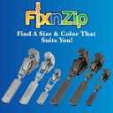 FixNZip Small Black Nickel Zipper Repair Kit | Universal No-Sew Slider Replacement for Pants, Skirts, Fine Garments, and Handbags | Instant and Reusable Zipper Repair Tool | Sizes 1-4