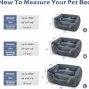 INVENHO Large Dog Bed for Large Medium Small Dogs, Rectangle Washable Orthopedic Dog Bed, Soft Calming Sleeping Puppy Bed Durable Pet Cuddler with Anti-Slip Bottom L(30"x24"x9")
