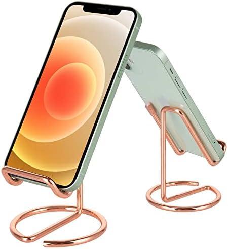 ROPOSY Cell Phone Stand Holder Desk Accessories, Cute Metal Rose Gold, Compatible with All Mobile Phones, iPhone, Switch, iPad