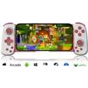 arVin Mobile Gaming Controller for Android/iPhone/iPad/Tablet/PC/Switch/PS3/PS4, Wireless Gamepad with Hall Effect Joystick/Turbo/6-axis Gyro/Vibration/Play Xbox Cloud Gaming/PS Remote Play/Steam Link (Standard Version(D6), White&Red)
