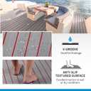 OCEANBROAD Boat Flooring 96''x45.6'', Gray with Red Seam Lines | with 3M Adhesive Backing Non-Slip Eva Foam Marine Boat Decking Sheet For Motor Pontoon Jon Boats RV Floor