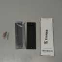 6" Finger Flush Pulls for Closet Pocket - Sliding Barn Door Handle Set - Pull Recessed Handle Rectangular Plate - Farmhouse Rustic Style - Matte Black - 2 Pack