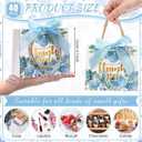 Moinchore 40 Pack Wedding Thank You Gift Bags with Handles Fall Paper Wedding Welcome Bags Bridal Shower Flower Welcome Gift Tote with Bow for Birthday Baby Shower Party Favor(Blue Hydrangea)