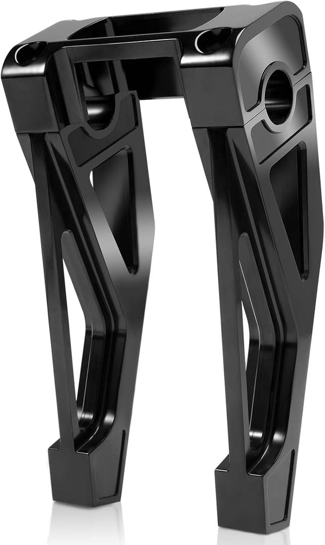 8" Tall Pullback Handlebar Risers 1" Clamping CNC One-Piece Gloss Black Fit for Harley Dyna Sportster M8 Softail Street Bob Low Rider ST Standard FXST FXBB FXBBS FXLRS FXLRST 2018-2024