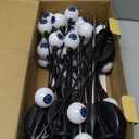 6 Pack Halloween Decorations Outdoor Solar Eyeball Lights, Purple and Orange Scary Eyeball Swaying Firefly Lights with 2 Modes, Waterproof Halloween Pathway Lights for Yard Garden Lawn Party Decor