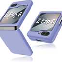 Z Flip 6 Liquid Silicone Case for Samsung Galaxy Z Flip6 5G, Slim Case for Women, Soft Gel Rubber Ultra Thin Cases Silky Touch Anti-Scratch Shockproof Protective Cover for Samsung Z Flip 6 5G (Purple)
