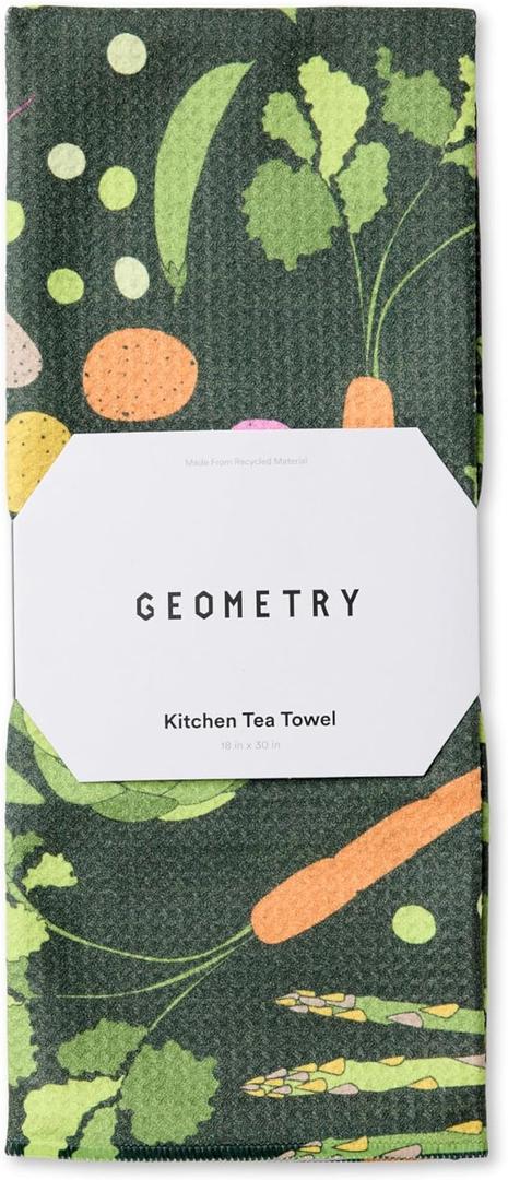 GEOMETRY Kitchen Tea Towels - Quick Dry Microfiber Dish Towels for Kitchen Spring Sprout, 18" x 30" 1 Pack