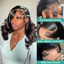 Body Wave Bob Wig Human Hair 13x6 Hd Lace Front 14 Inch 200 Density Short Bob Frontal Wigs for Women Glueless Wig Pre Plucked with Baby Hair Natural black