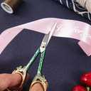 2 x Premium Small Craft Scissors with Beautiful Butterfly Decos - Comfortable Handles and Sharp Tips for Crochet, Embroidery, and Sewing - Includes Protective Cover (Green Rose Gold)