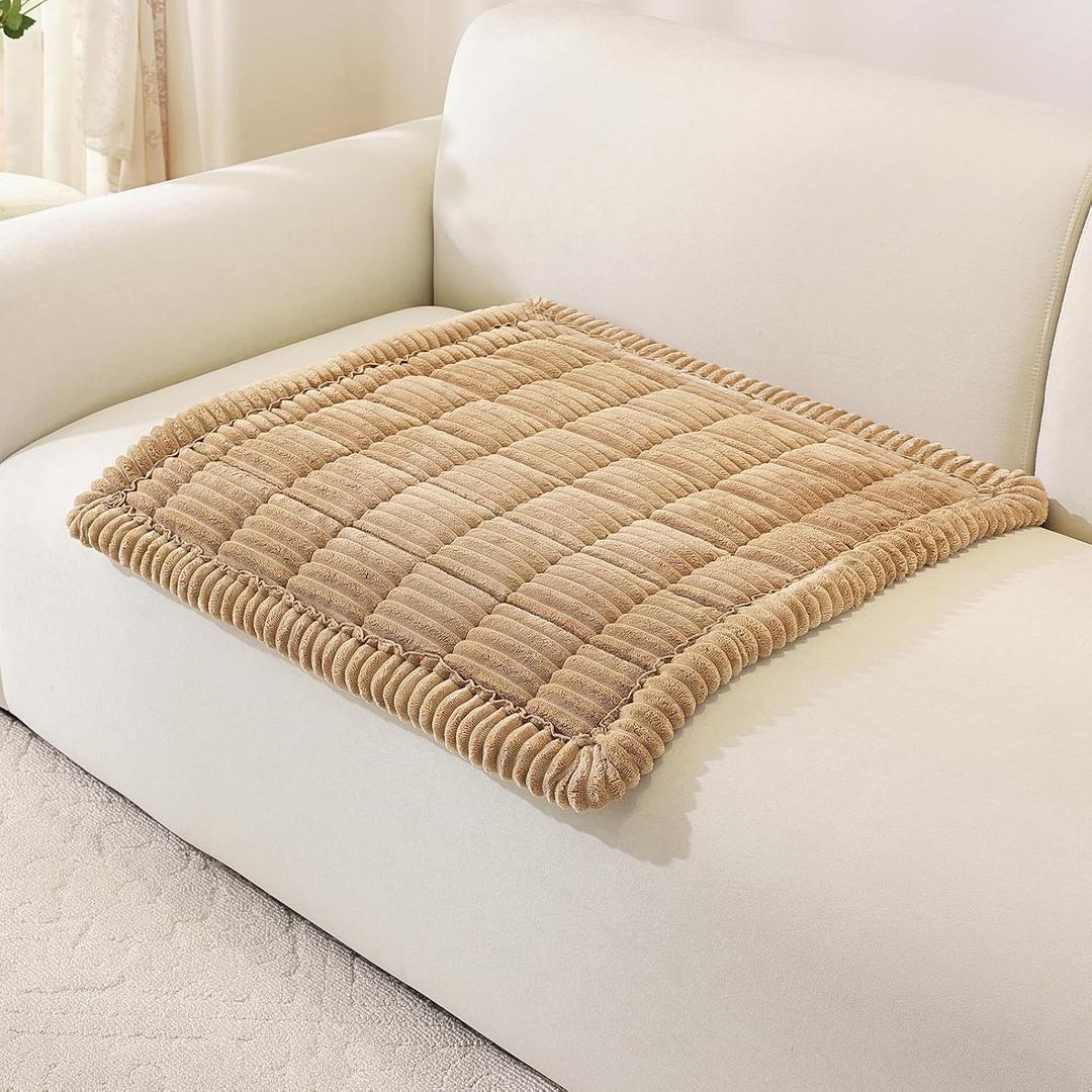 Couch Cover for Dogs, Washable Non Slip Sofa Cover for Pets, Soft Couch Covers for Sofa, Loveseat and Sectional, Furniture Protector Against Pet Hair & Scratches (27.6" x 27.6", Khaki)