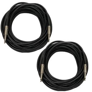 Professional 50 Feet 12 Gauge 1/4" to 1/4" TS Speaker Cables - 12AWG 50ft DJ/PA Speaker Cords Amp Audio Wires - 2 Pack