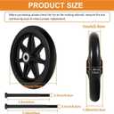 4 Pack 6 Inch Solid Replacement Wheels - Environmentally Friendly Rubber Material, Wear-Resistant PU Tires, Anti-Slip, and Durable ABS Wheel Hub - Easy to Install, (4Pcs, 6 inch Wheels)