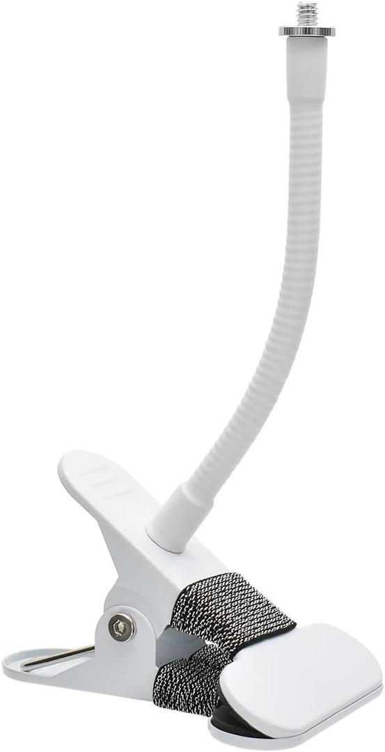 Holicfun Clip Mount for Ring, Blink, Eufy, Google Nest, Wyze, and Arlo Indoor Outdoor Cameras, 15cm Gooseneck Arm, Flexible Adjustment, Strong Clamp, White