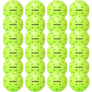 Navona 24 Pack Premium 40-Holes Outdoor Pickleball Balls, Seamless Roto-Molded Design & Durable, Meet USAPA Official Requirement, Durable Pickleballs, High Bounce True Flight, Pickleball Balls Outdoor