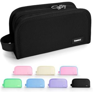 Sooez Wide Opening Pencil Case, Large Capacity Pencil Pouch Organizer Aesthetic Pencil Bag for School Supplies Stationery, Marker Pouch Makeup Bag Organizer