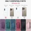 Wallet Case for iPhone 16 Plus 6.7" with Wrist Strap - PU Leather Folio Flip with Credit Card Holder & Kickstand, Protective Cover(Black)