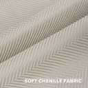 FUTEI Pack of 2 Chevron Chenille Throw Pillow Covers 18x18 Inch Soft Herringbone Texture Solid Decorative Cushion Case Farmhouse Home Decor for Couch Bed Living Room, Beige