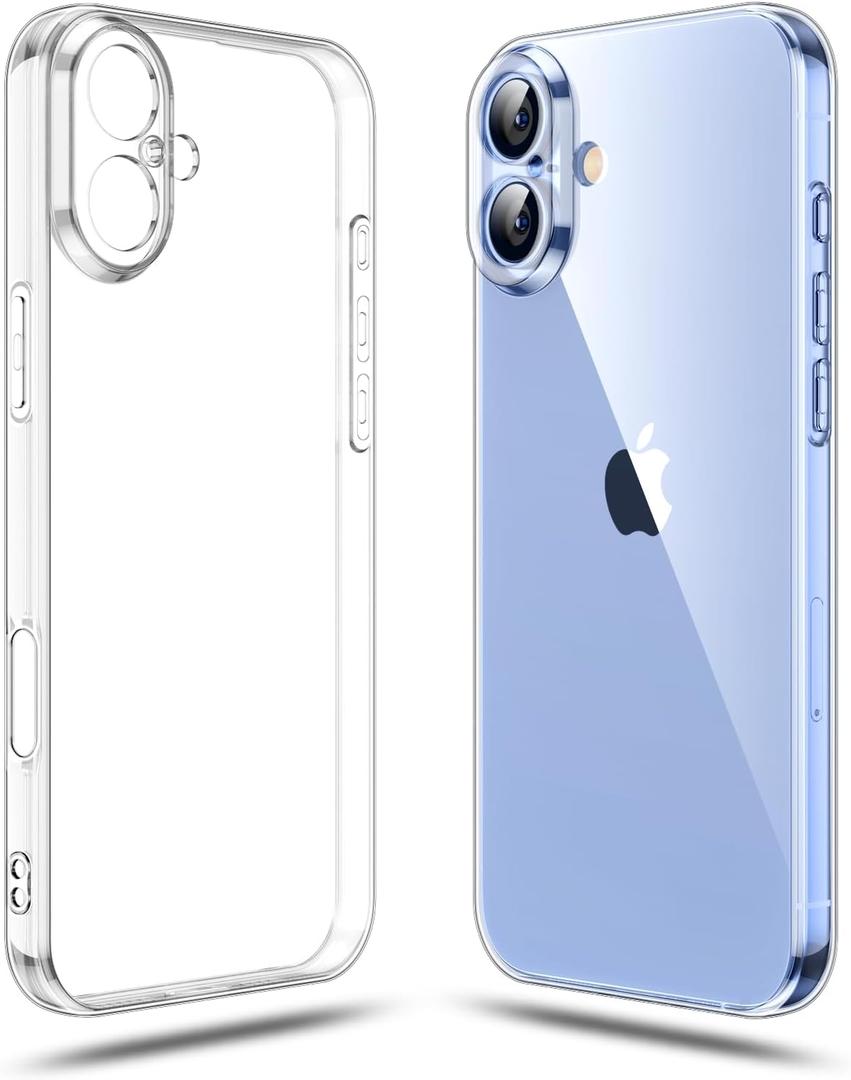 Shamo's Clear TPU Case for iPhone 17 – with Camera Protection, Ultra Slim, Shockproof, Anti-Yellowing, Scratch-Resistant, Wireless Charging Compatible, Enhanced Grip (for iPhone 17)