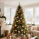 Ouddy Decor 24 Pcs Velvet Bows for Christmas Tree, Vintage Khaki Ribbon Bows Christmas Ornaments for Xmas Tree Wreath Garland DIY Craft Gift Wrapping Bags Home Decor (Khaki, 7" x 6", Width of 1")