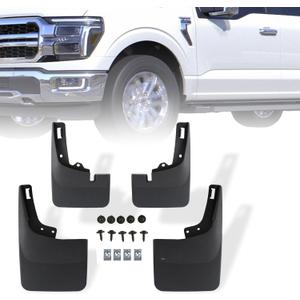 AG's Mud Flaps Fit for 2021-2024 Ford F150 Mud Flaps No Drill Guards Splash Fits for 2021 2022 2023 2024 Ford F150 Accessories(Not fit Raptor/Lightning and Fender Flares) with Installation Hardware