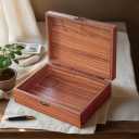 Handmade Walnut-Colored Keepsake Storage Box with Lid - Ideal Gift for Weddings, Anniversaries, Birthdays, or Travel Letters. Perfect for Home Decoration (Storage Box-25 * 18cm)