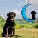 Stained Glass Dog Memorial Gifts, Dog Sympathy Gifts for Dog Lovers, Suncather for Window Hanging,in Memory of Dog Passing Away Gifts,Loss of Dog Sympathy Gift. (Black Blue)