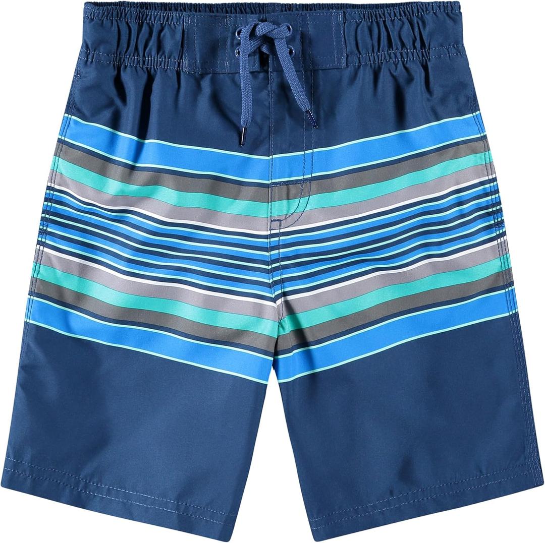 Kanu Surf Boys' Line Up Quick Dry UPF 50+ Beach Swim Trunk (10-12, Orbit Navy/Green)