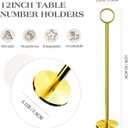 Urban Deco 12PK Table Number Holders Place Card Holders 12 Inch Table Card Holders Steel Card Holders for Photos, Food Signs, Memo Notes, Weddings, Restaurants, BirthdaysGold