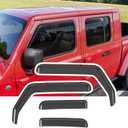 Xipoo Side Window Visor Deflector Compatible with 2020-2026 Jeep Gladiator JT 2018-2026 Wrangler JL 4-Door Replacement for 20-26 Gladiator Accessories