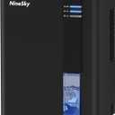 NineSky Dehumidifier for home, 98 OZ Dehumidifier for Room, Dehumidifiers for Bathroom, Bedroom, Basement (800 sq. ft.) with Auto Shut Off, 5 Colors LED Light(H2 Black)