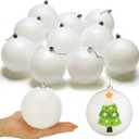 Zubebe 24 Pcs Christmas Large 4 Inch Blank White Ornaments Matte Plastic Balls Tree Decoration Hanging for Kids Adults Birthday Wedding DIY Painting Drawing Crafts