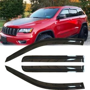 4pcs Original Shatterproof Rainproof Side Window Wind Deflector for 2011-2021 Jeep Grand Cherokee,Tape On Rain Guard Sets,Nice Looking Window Visors,Vent Deflectors for 11-21 Grand Cherokee 94252
