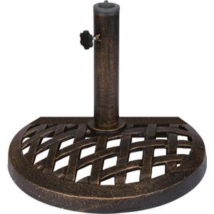Trademark Innovations Cast Iron Half Umbrella Base - 17.7 Inch Diameter (Bronze Finish)