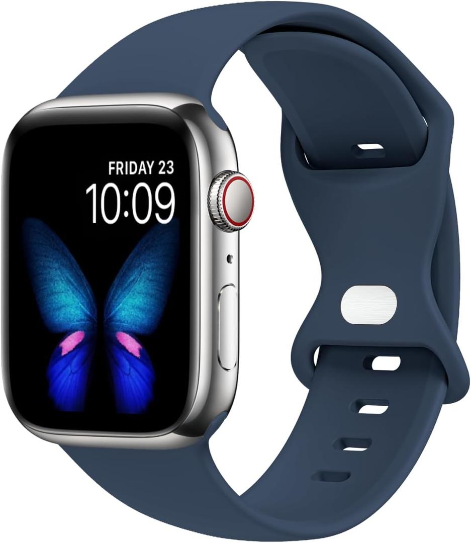 Sport Bands Compatible with Apple Watch Ultra 3/2/1 49mm, Series 11/10 46/42mm, 9/8/7 45/41mm, SE 6/5/4 44/40mm, 3/2/1 42/38mm S/M M/L for Women Men Silicone iWatch Band