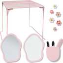 KEYDUACU 13 pcs Girls Locker Accessories, Locker Decorations Including Mirrors, whiteboards, Magnets and organizing Supplies. Ideal for Back-to-School Essentials and The Office (13 pcs-Pink)